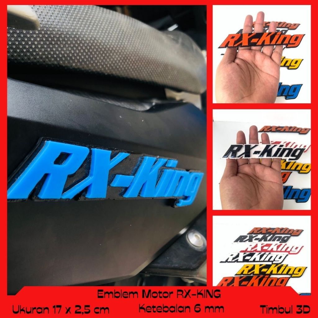 EMBLEM MOTOR RX KING LOGO YAMAHA RX-KING TIMBUL BUKAN STIKER VARIASI 3D AKSESORI MOTOR  MUDAH DIPASA