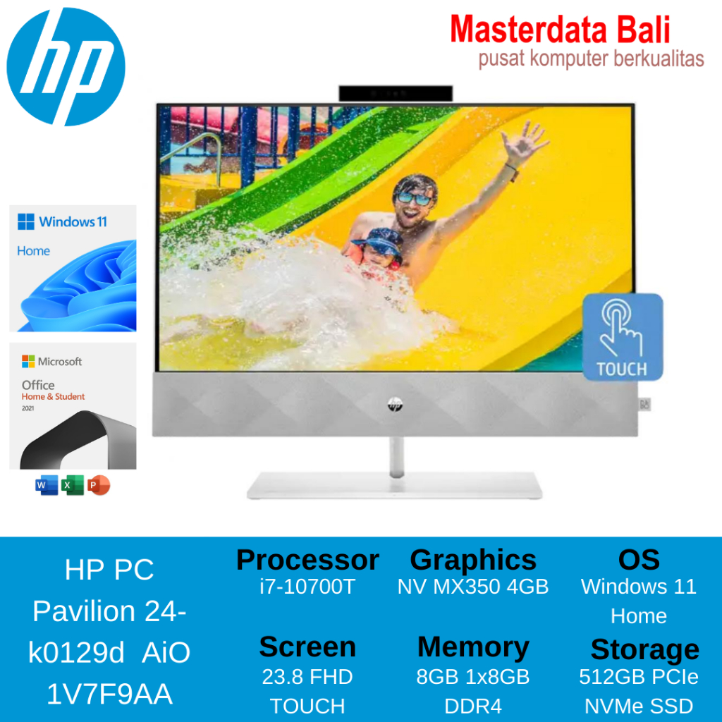 HP PC Pavilion 24-k0129d AiO 1V7F9AA i7-10700T MX450 23.8 FHD TOUCH