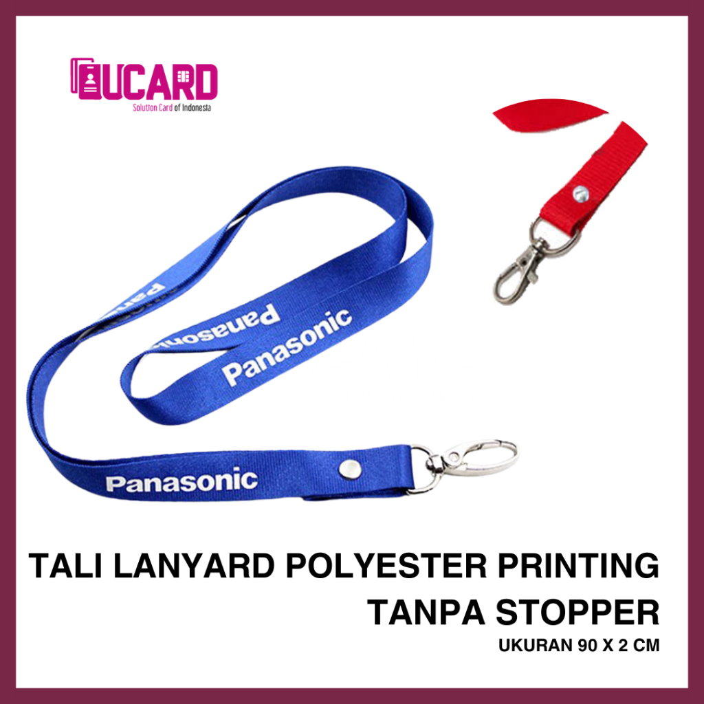 

CUSTOM TALI LANYARD / TALI ID CARD POLYESTER PRINTING 2CM TANPA STOPPER