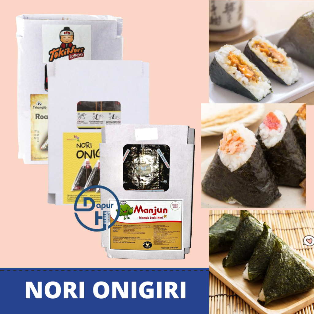 

MANJUN & Java Food Onigiri Wrapper 100 Lembar Halal /Lembar Rumput Laut Import untuk Nasi Kepal Onigiri//