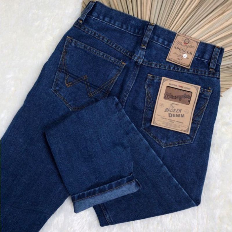 Denim Celana Jeans Pria Celana Gombrang Pria Jeans Cowok Dewasa Jeans Kulot Jumbo Korean Style Baggy Pants Straight Pants Hitam Biru Premium Kekinian Panjang Celana Longgar