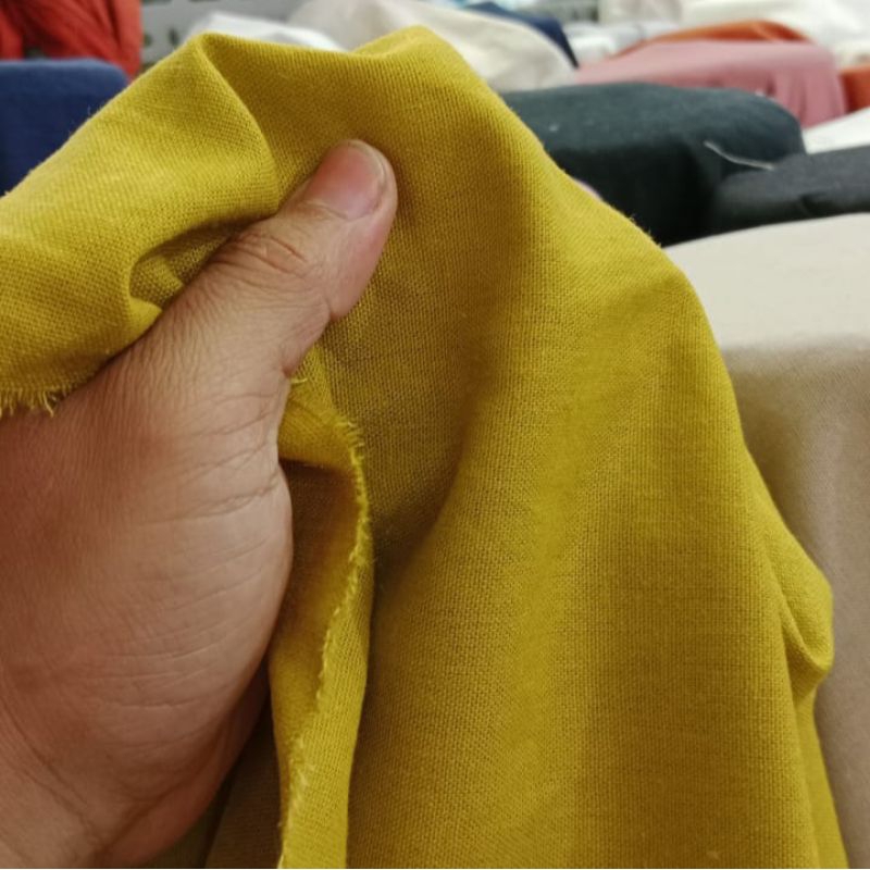 Bahan Kain Katun Linen Warna Lime Harga 0,5m