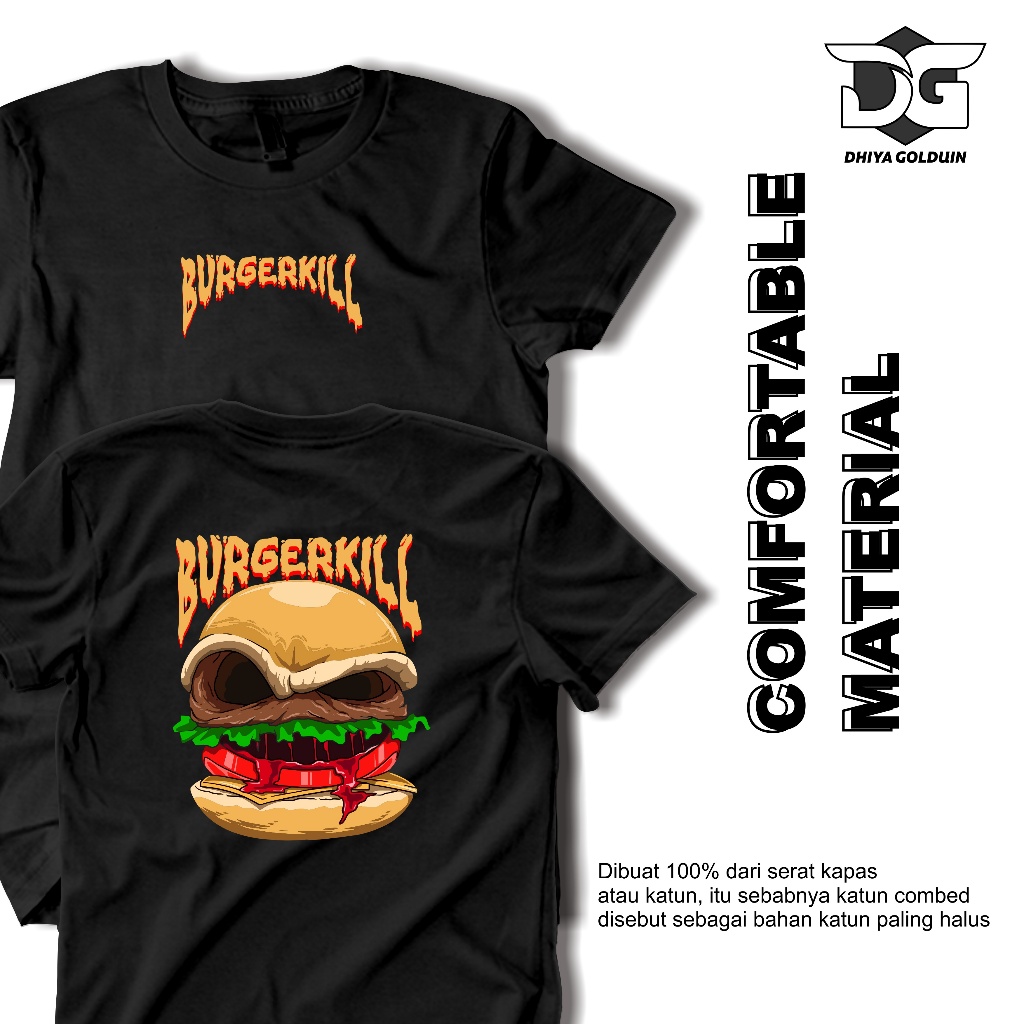 kaos burgerkill Kaos Pria Wanita Distro Baju Pria Dewasa Terbaru 2023 Original 100% Dhiya Golduin St