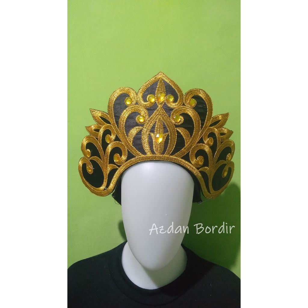 Renda Bordir Aksesoris Tari Siger Ratu Sunda/Hiasan Kepala Mahkota Tari