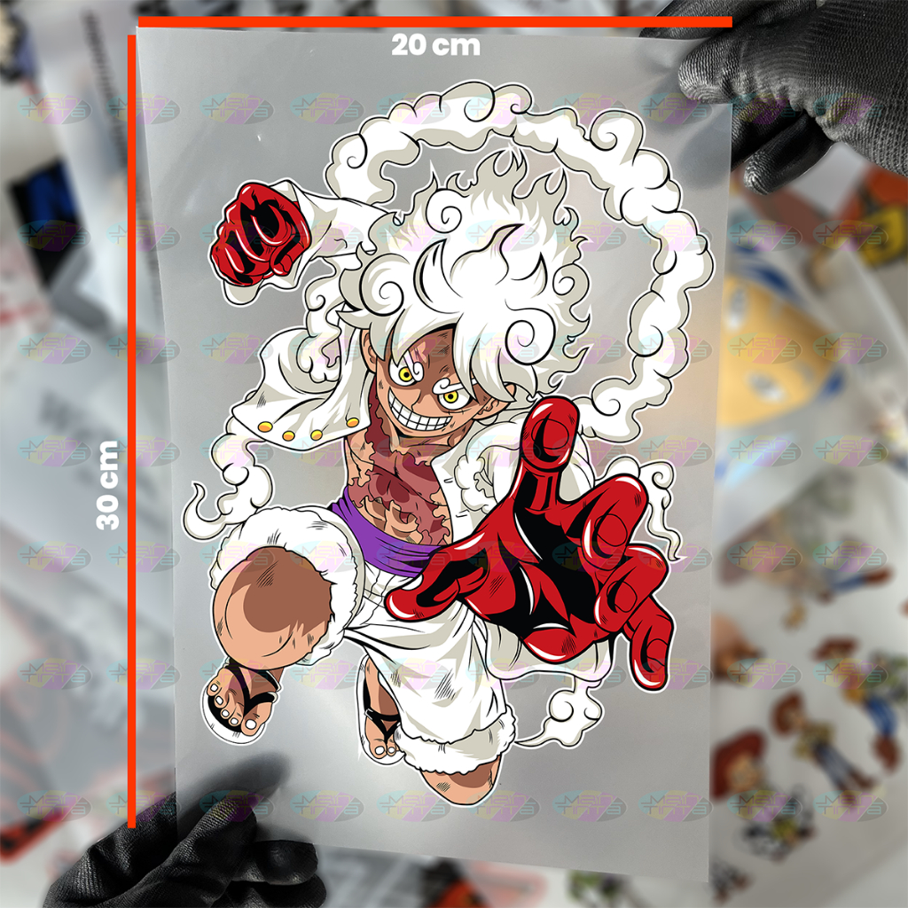 Sablon Setrika Sablon DTF A4 Anime One Piece Luffy Gear