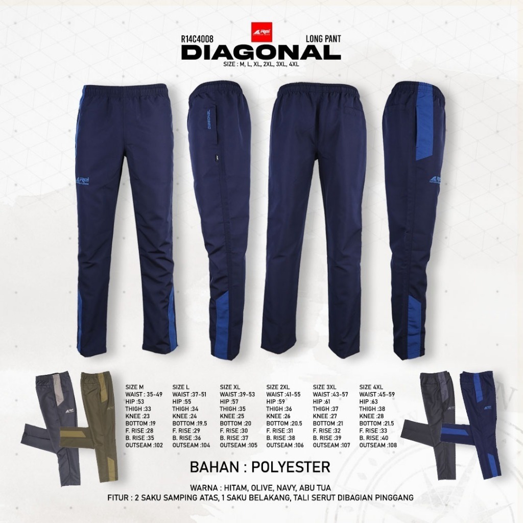 Celana Panjang Outdoor Pria Rei Diagonal Arei Outdoorgear