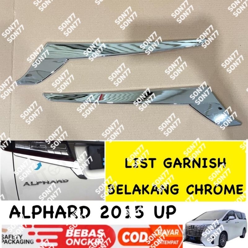 List Lampu Belakang All New Alphard 2015 Tail Lamp Trim Chrome