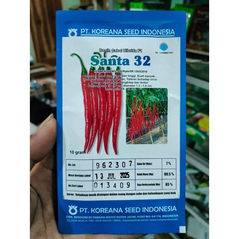 Benih bibit Cabe SANTA 32 F1 10 gram