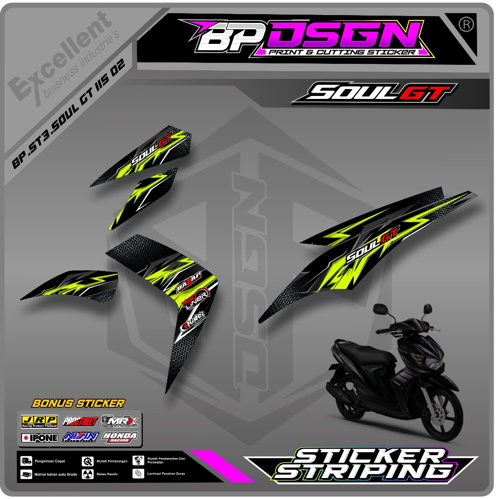 STRIPING MIO SOUL GT 115 - STICKER STRIPING MOTOR YAMAHA MIO SOUL GT 115 RACING TERBARU