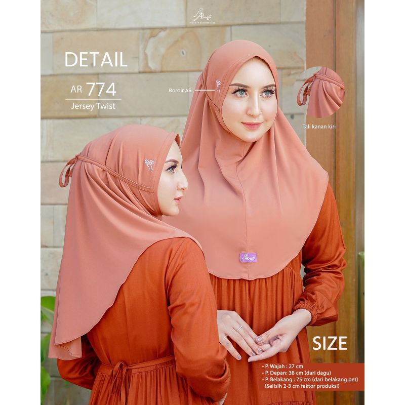 Arrafi Hijab Terbaru AR 774 Jilbab Non Pet Tali By Hijab Arrafi