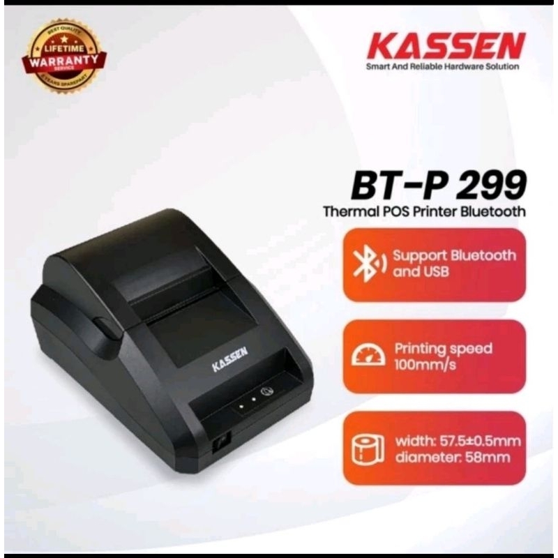 Printer Bluetooth Kassen BTP-299 BTP 299 Printer Kasir Mini