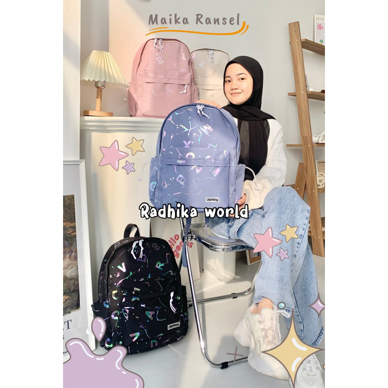 Maika ransel Tas sekolah tas kerja ransel laptop pria dan wanita