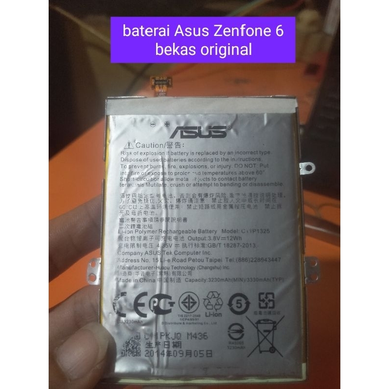 baterai Asus Zenfone 6 bekas original
