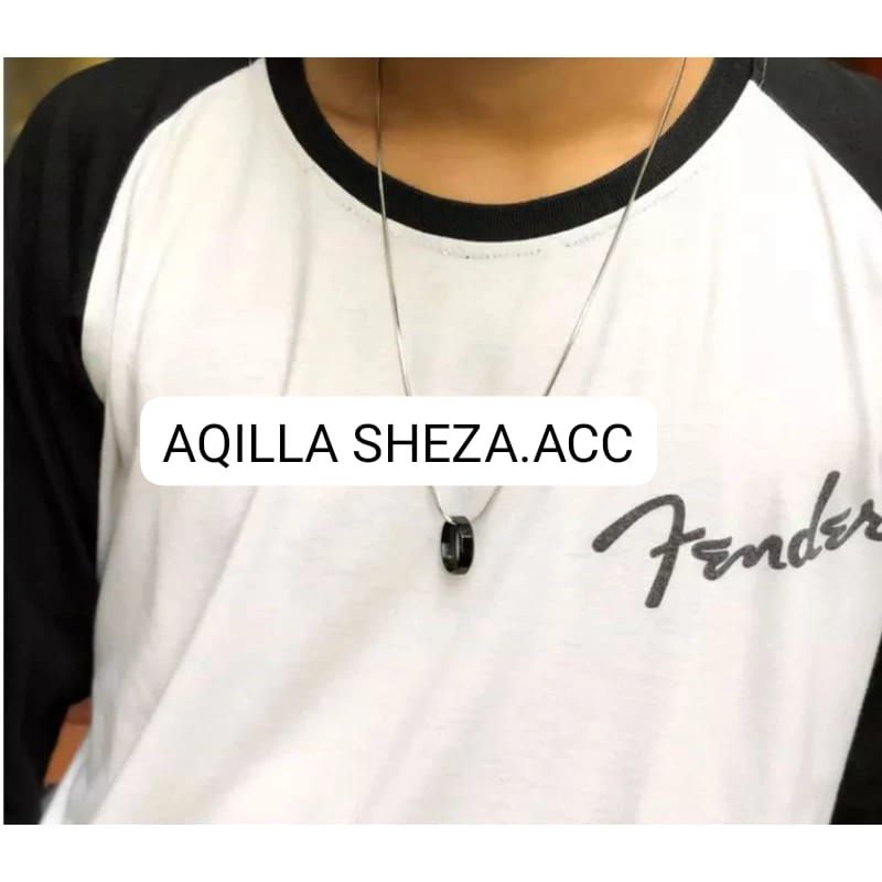 KALUNG BELUT BULAT BANDUL CINCIN HITAM TITANIUM STAINLESS