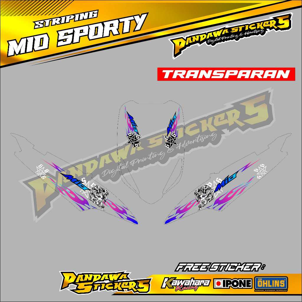 STRIPING VARIASI MOTOR YAMAHA MIO SPORTY / STICKER LIST VARIASI MIO SPORTY