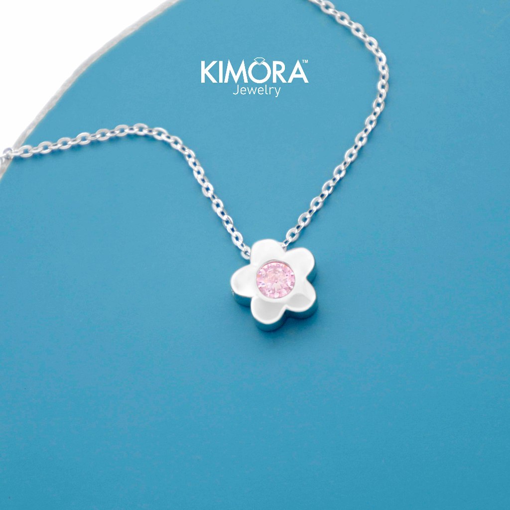 Kimora - Kalung Wanita  Silver925 Flower Mini Dita Gold Plated 18k Kls393