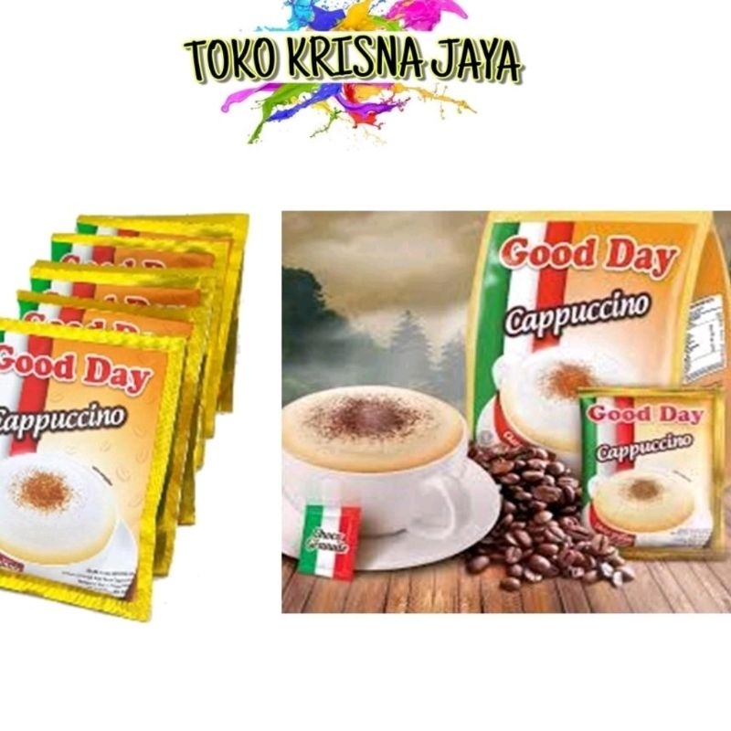 

GOOD DAY CAPPUCINO SACHET 1 RENCENG ISI 10 BKS X 25 GR