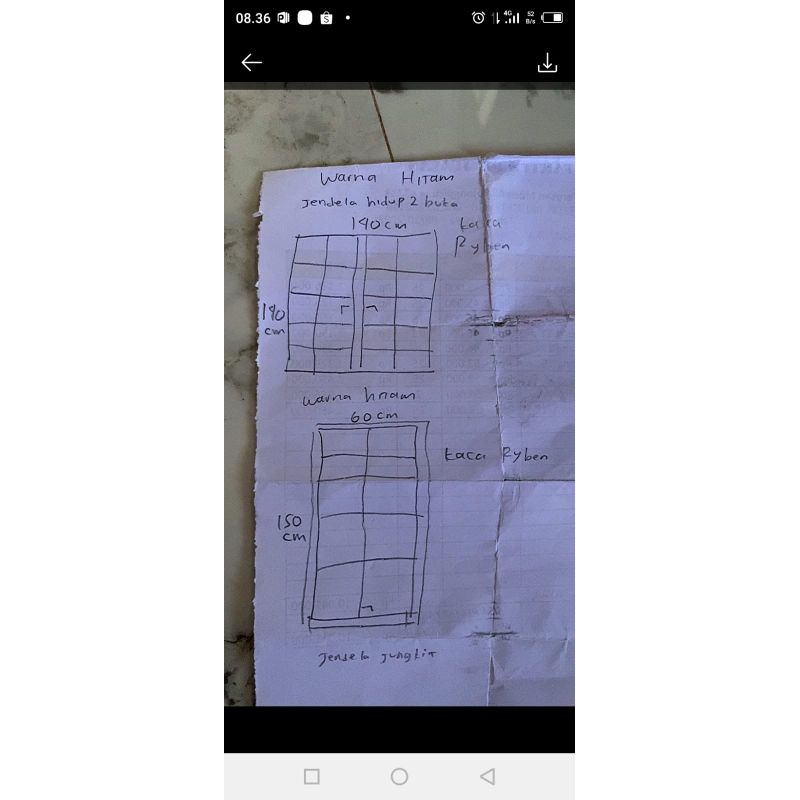 kusen jendela alumunium custome ukuran 140x140 dan 160x60