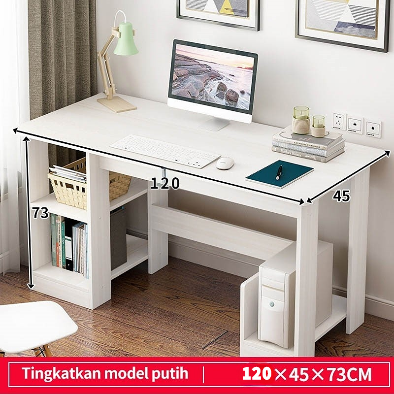 SAKULA Meja Kerja/meja belajar minimalis/Meja Kantor /Meja komputer/Meja Rias /Meja Kerja/ Dengan Partisi Garansi 1 Tahun-a108-120cm