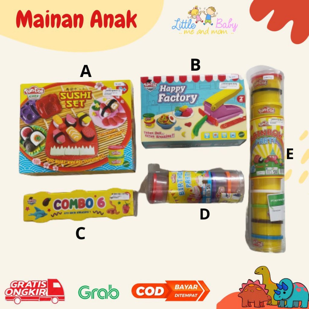 Mainan Lilin Anak Fun Doh Mainan Lilin Fun Doh Aneka Bentuk