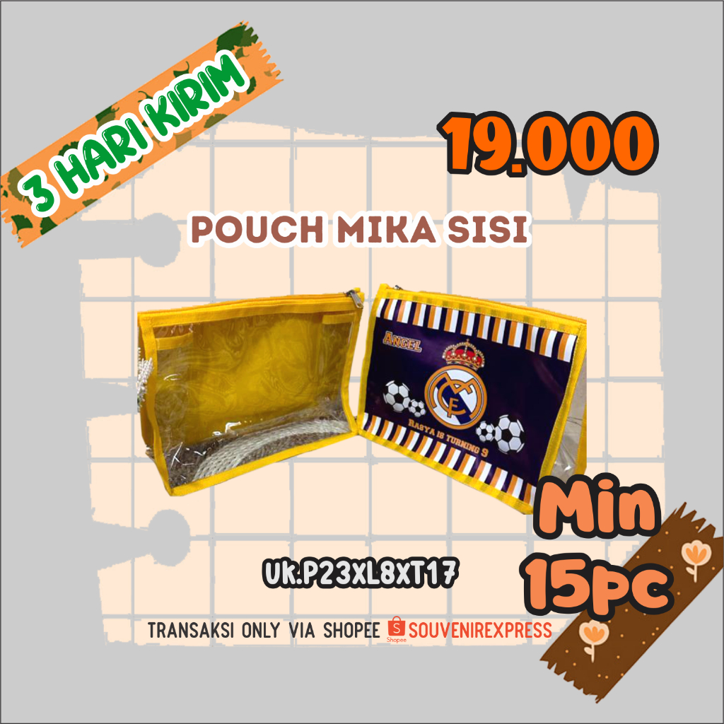 Souvenir Pouch mika sisi /souvenir pouch/souvenir custom/goodie bag