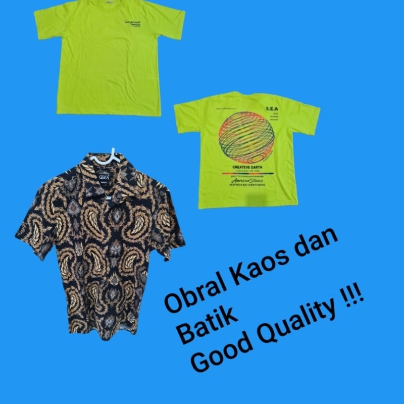Obral Kaos Oblong Bekas Cowo/Batik/Kaos Bekas Pria/Kaos Second/Preloved