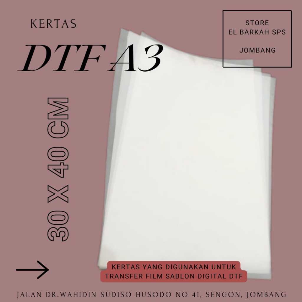 

KERTAS FILM DTF A3 ( per pcs )