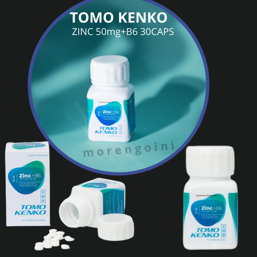 ( 30 CAPS ) TOMO KENKO VIT ZINC 50mg+B6 Menjaga Daya Tahan Tubuh & Anti Inflamasi Zinc & B6 Tomo Ken