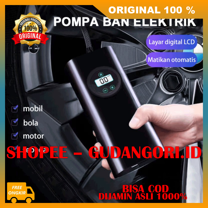 Pompa Ban Motor dan Mobil Elektrik Portable Pompa Ban Digital ORIGINAL