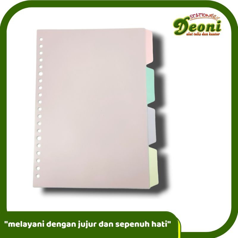 

Index Loose Leaf / Pembatas Binder Plastik A5 4pcs