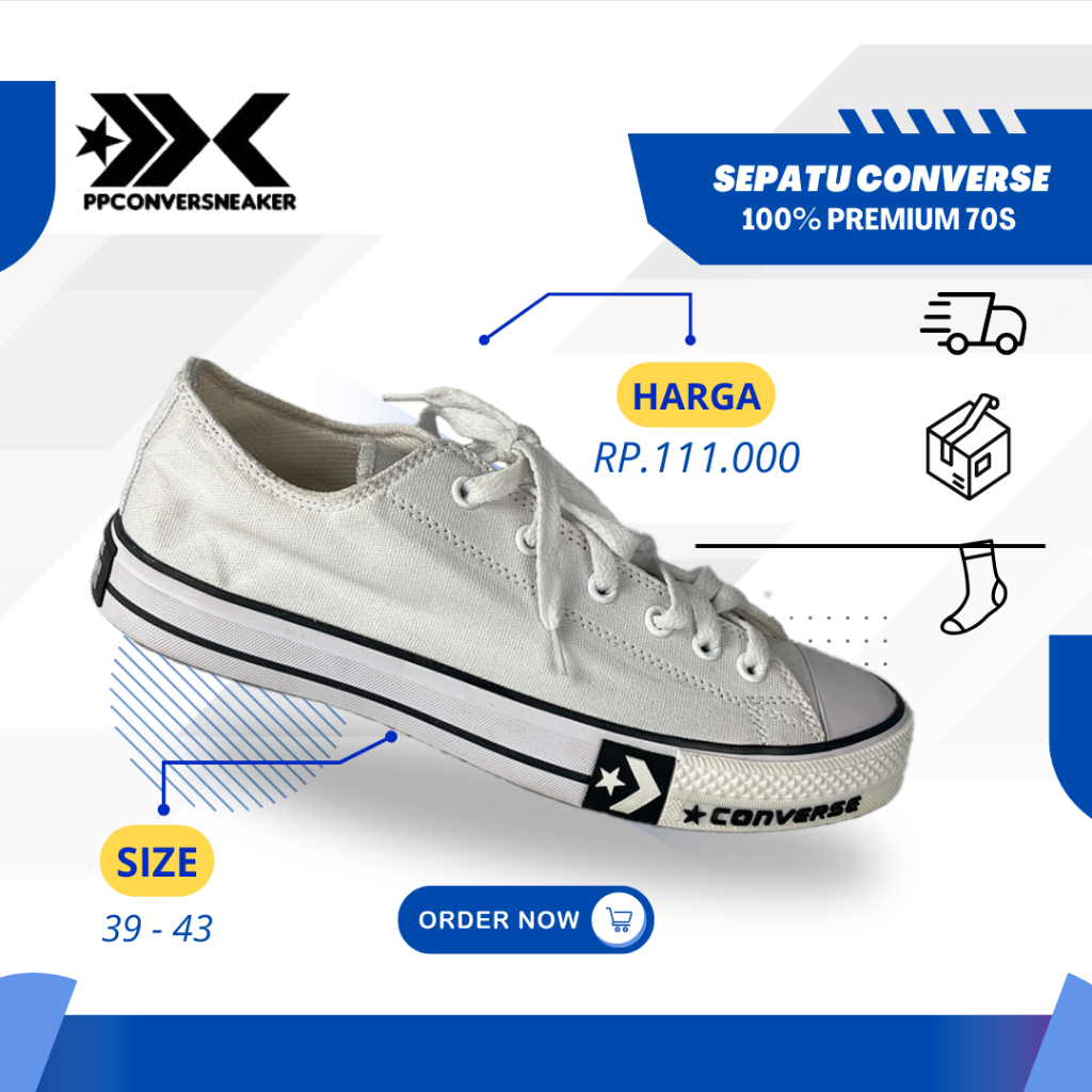 PP - SEPATU PRIA WANITA CONVRS_ALLSTR ALL STAR FULL PUTIH POLOS WHITE PREMIUM VIETNAM