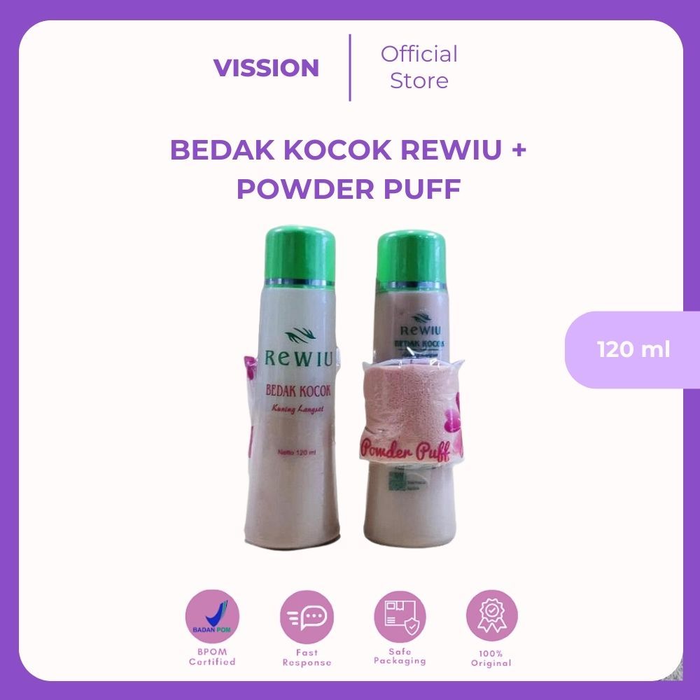 Bedak Kocok Rewiu 120ml Bedak Wajah Ratu Sari Praktis Pakai Tahan Lama Kontrol Minyak