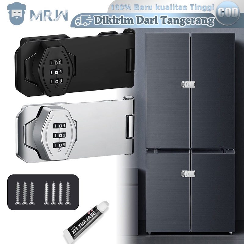 4inch Kunci Kombinasi 3 Digit Tempat Gembok Dengan Password 3 Digit Kunci Gembok Pintu Anti-Theft Me