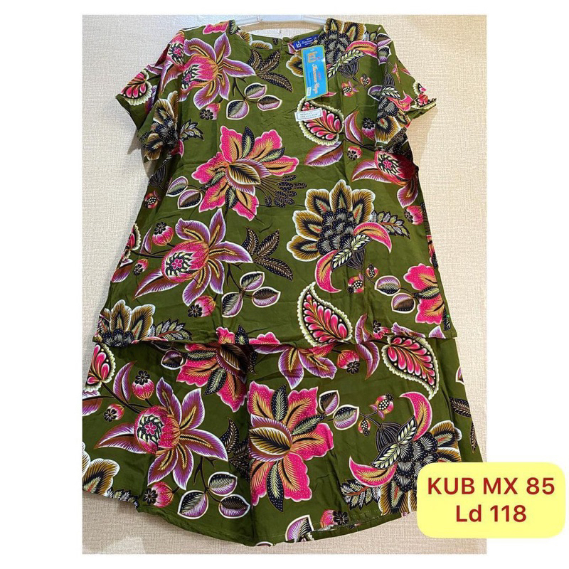 Batik Kencana Ungu Asli Setelan Celana Kulot Ld.118 Jumbo Maxi 85 Label Biru - Baju Tidur Baby doll 