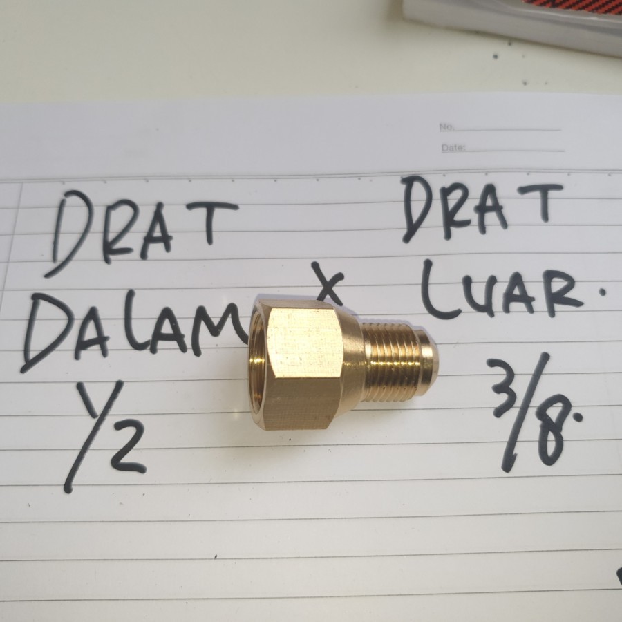 Konektor Double Nepel 1/2 x 3/8 Penyambung Pipa AC