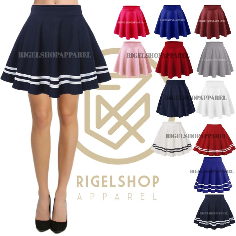 COD//Rok Pendek Wanita List Putih Hitam Terbaru Rok Pendek Wanita rok pendekk wanita jumbo rok mini 