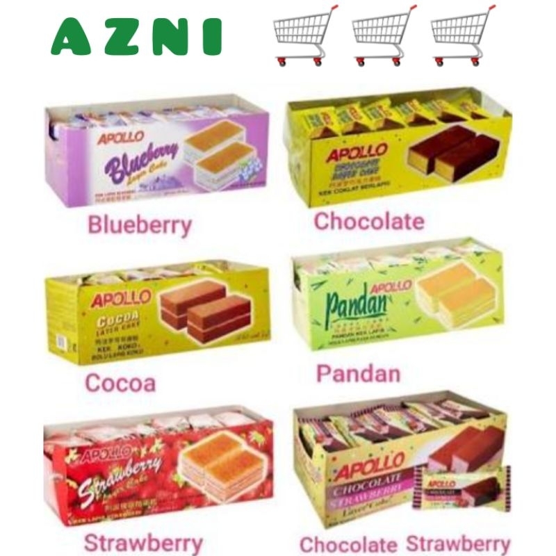 

APOLLO Layer Cake 1 BOX 24 Pcs - Coklat/ Pandan/ All Varian