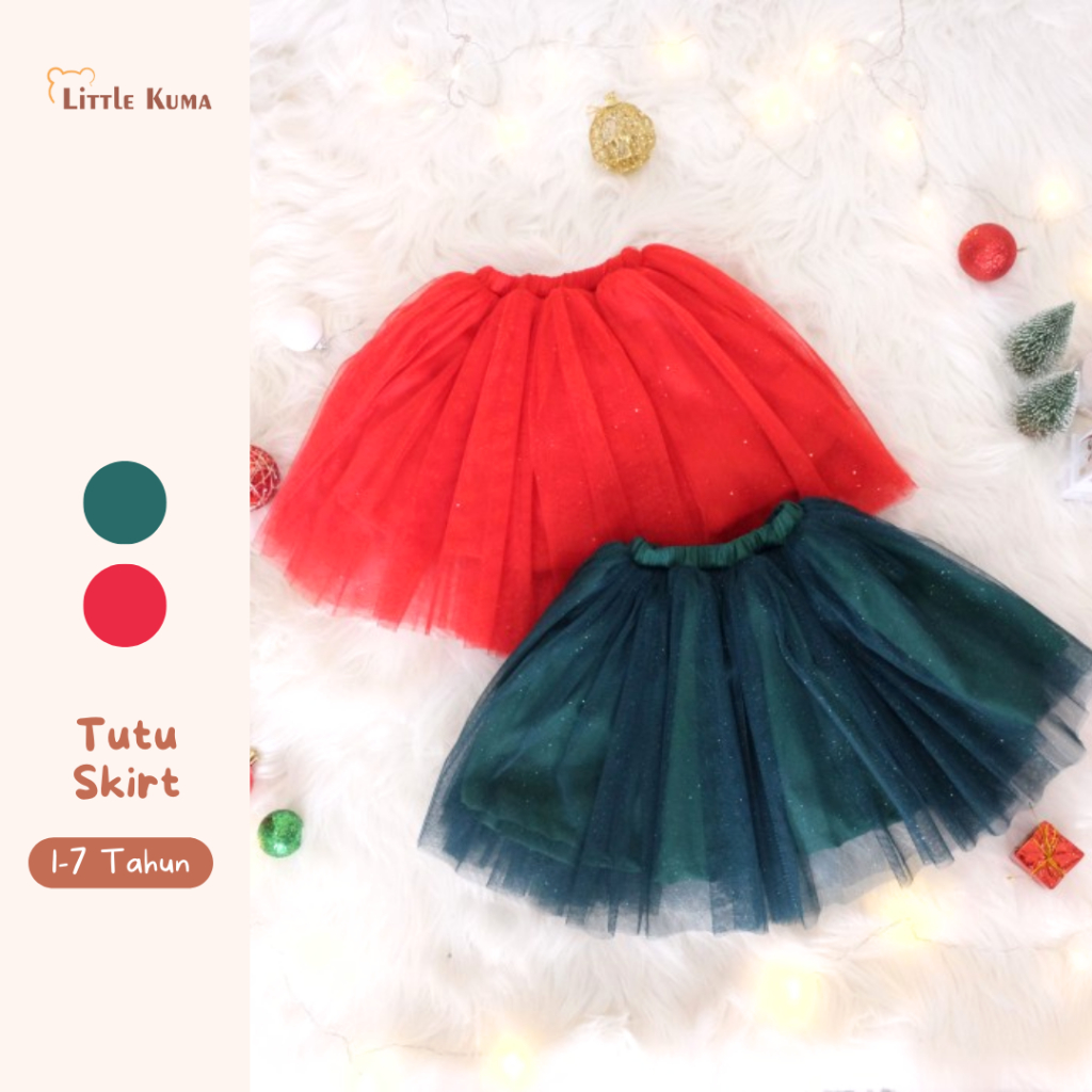 LITTLE KUMA - STARLA | tutu Skirt | rok tutu | setelan anak | kaos natal anak | baju natal | Rok nat