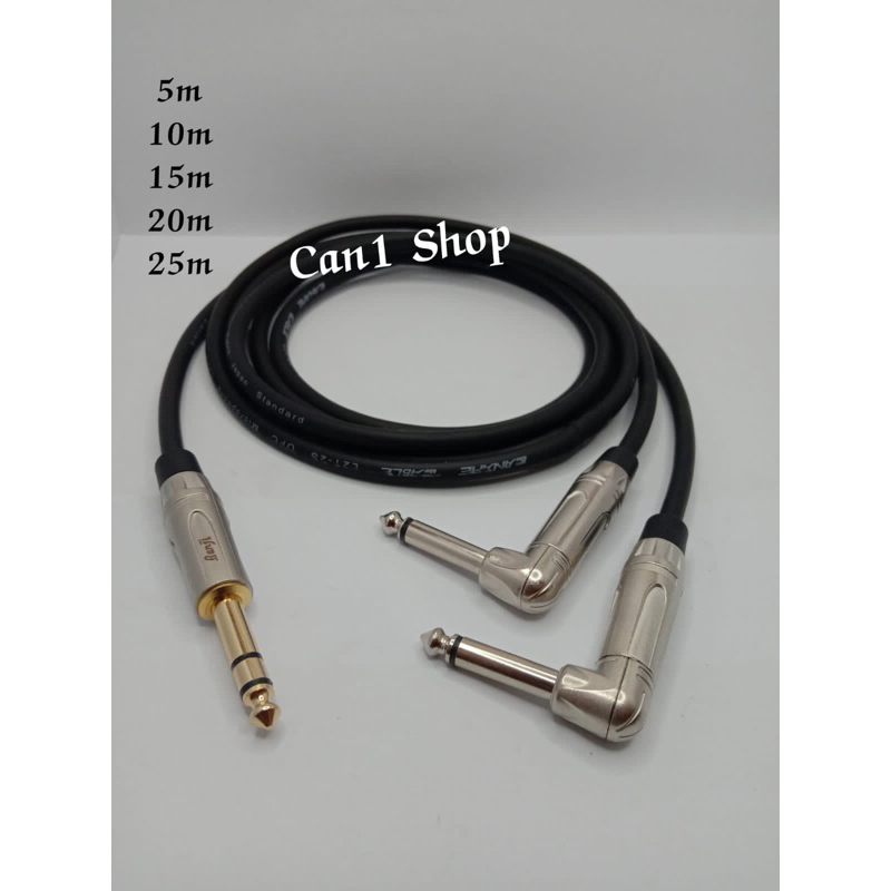Kabel Mic Audio Jack Akay Stereo021s To 2 Jack Mono Metal L 075 5mt s/d 25mt