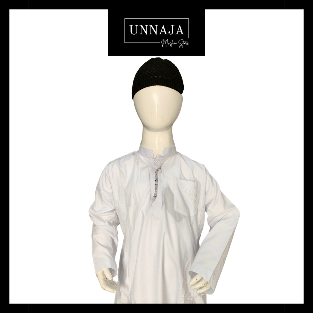 UMS- Jubah Anak Laki-Laki / Jubah Polos / Gamis Anak Laki-Laki / Jubah Hitam Putih