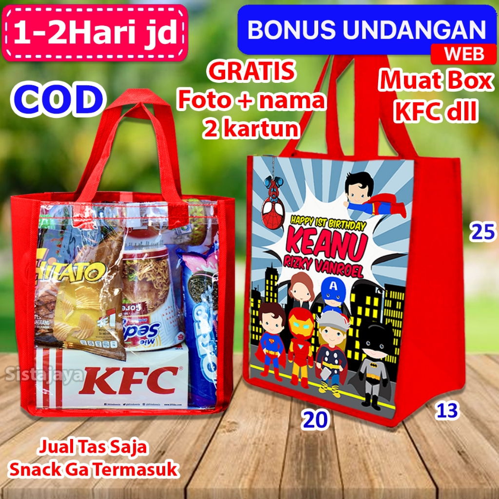

[Mika] Tas Snack Ulang Tahun Avengers/Tas Ultah Snack Karakter /Tas Ulang Tahun Murah