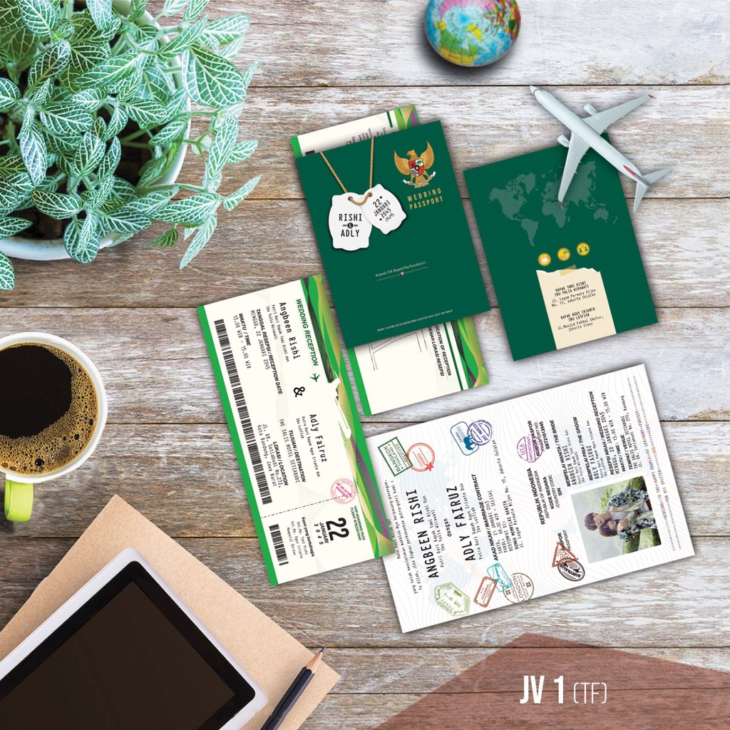 UNDANGAN PASSPORT WEDDING PERNIKAHAN JAVA JV 01 / JV 02 / JV 03 / JV 04