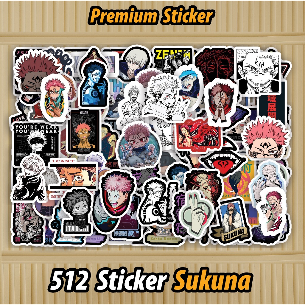 

512 PCS Sticker Sukuna Jujutsu Kaisen Waterproof sudah di Cutting