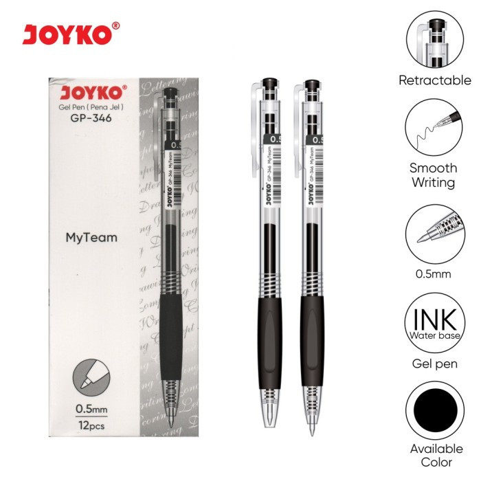 

Gel Pen Pulpen Pena Joyko GP-346 My Team 0.5 mm - Black