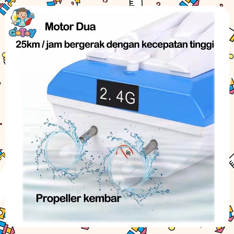 HOT DEALS 2.4GHz Kapal Remote Control Super Besar RC Racing Boat Baterai Isi Ulang Tahan Air Anti