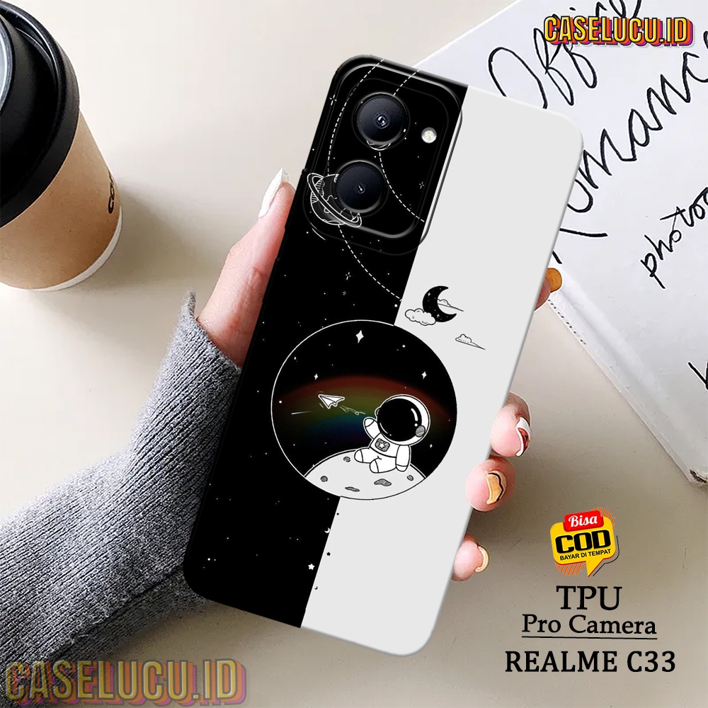 Casing Hp Realme C33 Terbaru - Fashion Case Astronot - Case Realme C33 - Soft Case Hp Realme C33 - K