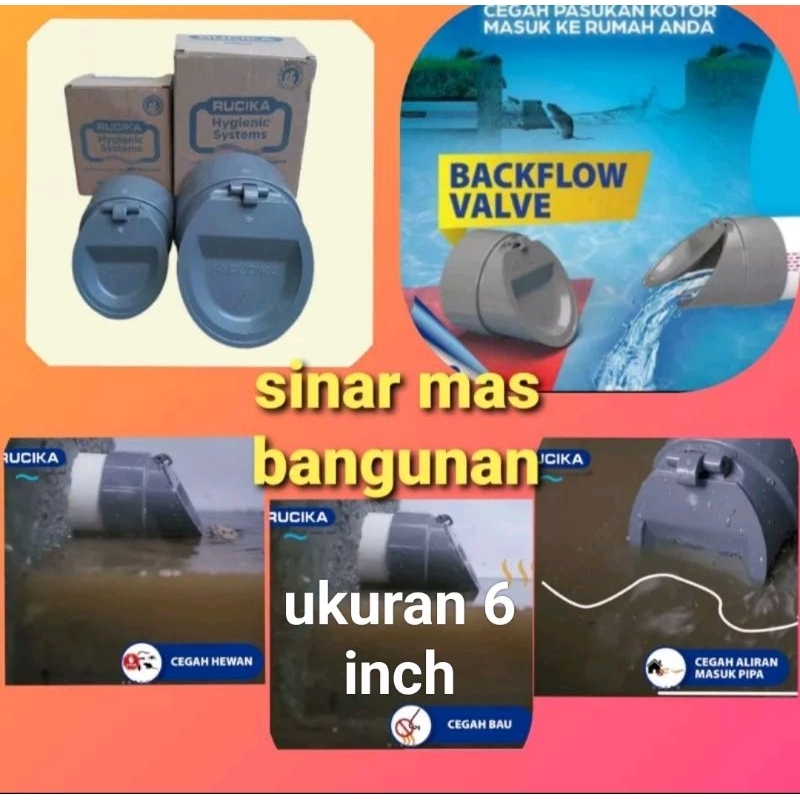 Back flow Valve rucika 6 inch,fiting katub searah rucika 6 ' ,tutup pipa rucika 6 inch backflow Valv