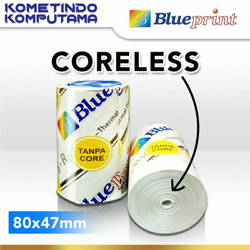 

BLUEPRINT 80mmx47mm PREMIUM 80x47 Kertas Thermal / Kertas Kasir / Kertas Struk / Tol Resi 80x47mm Termal
