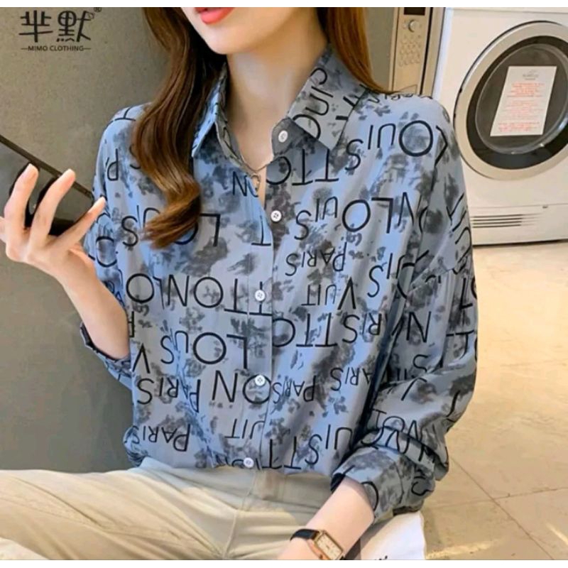 KEMEJA MOTIF IMPORT PREMIUM BANGKOK WANITA