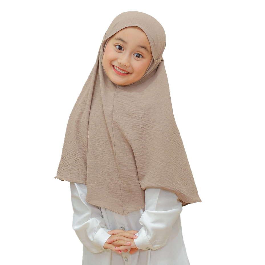 Hijab Anak Bergo Crinkle Airflow Ped/ Kerudung Anak Perempuan Crinkle Premium, Jilbab Crinkle Anak S